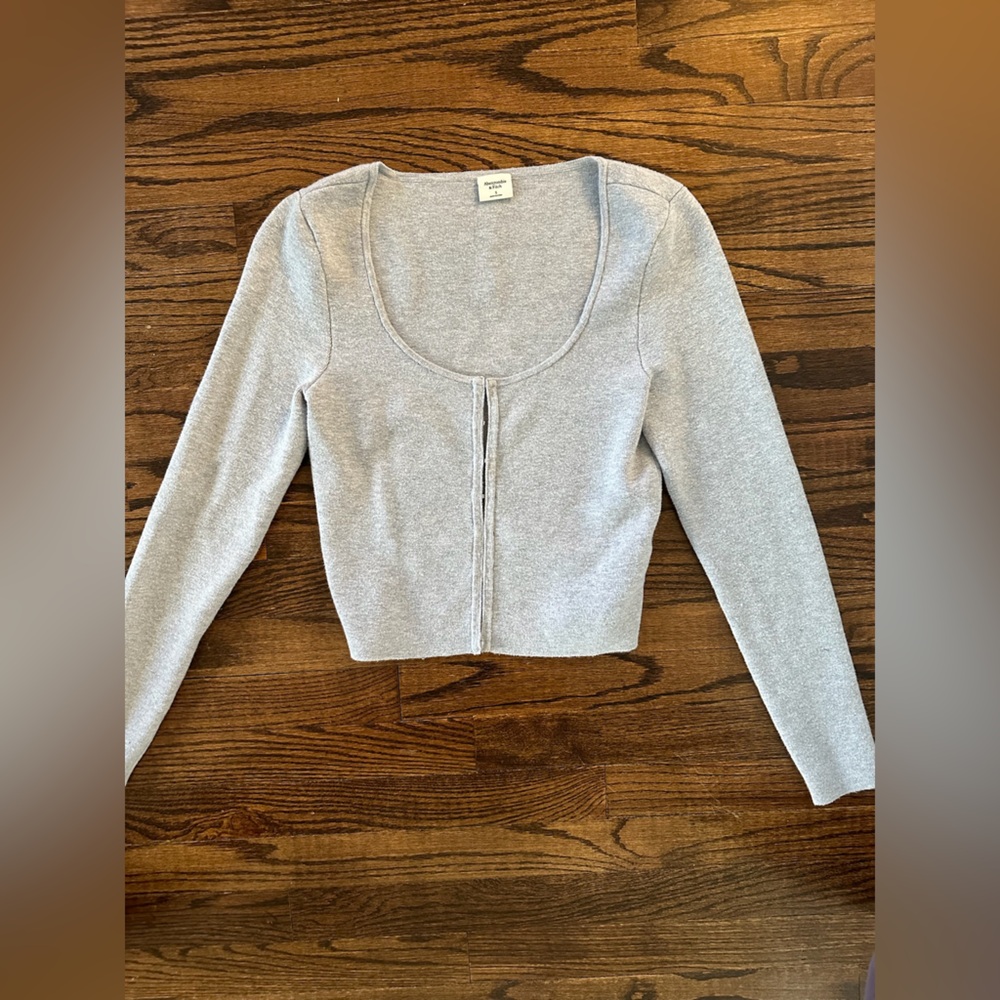 Abercrombie & Fitch Gray Zip-Up Top